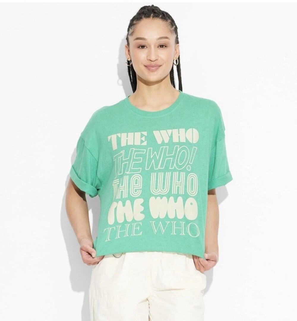 The Who Short Sleeve Graphic T Shirt Green Women’s XS NWT